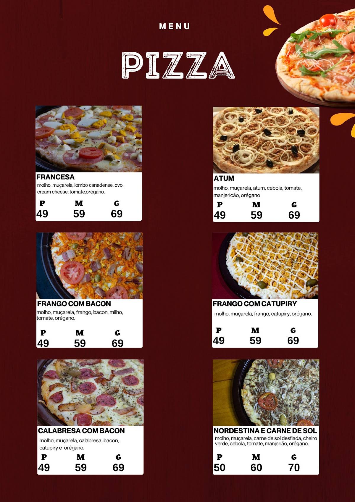 Portal Pizza e Burguer cardápio