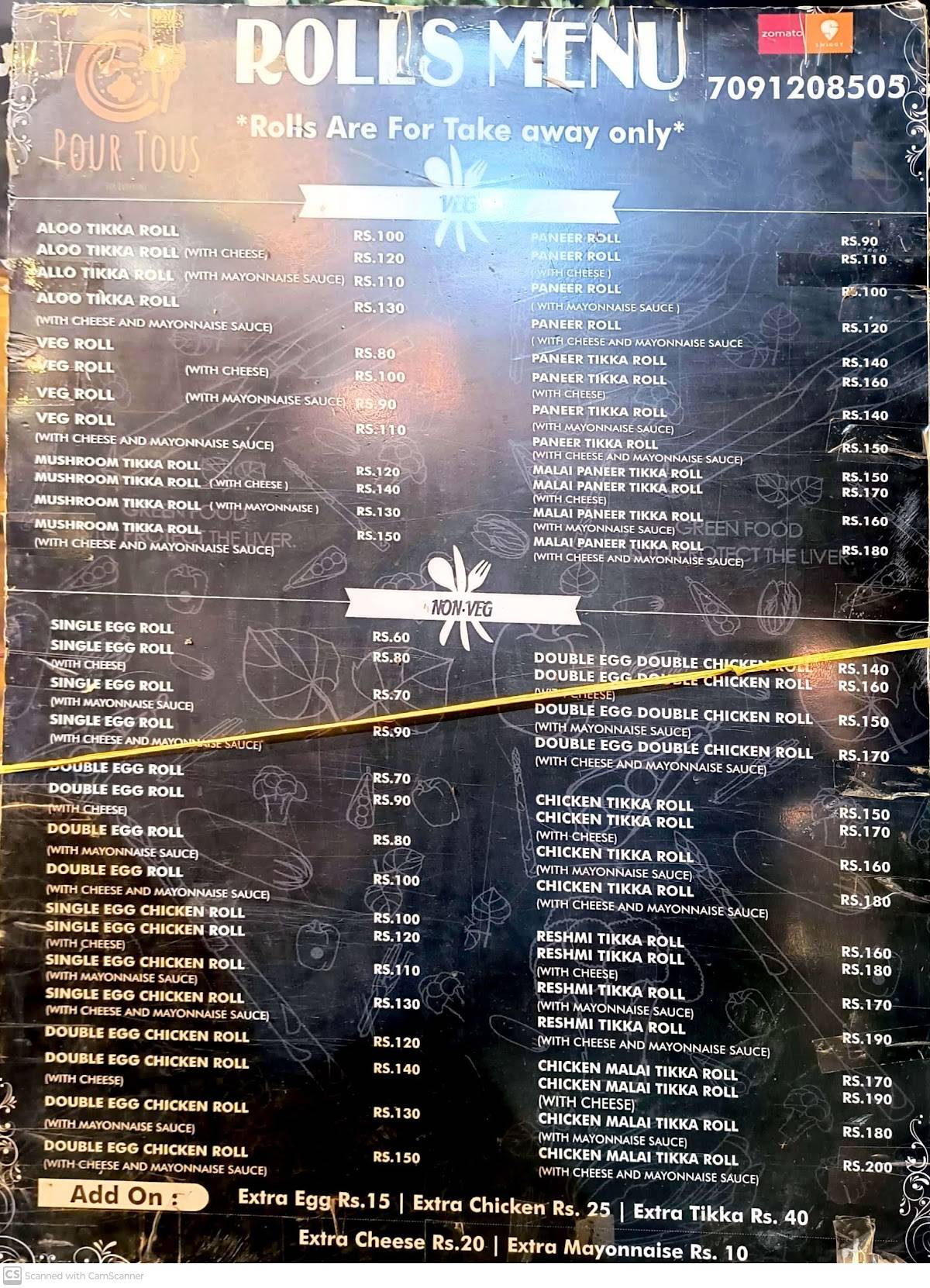 Pour Tous menu