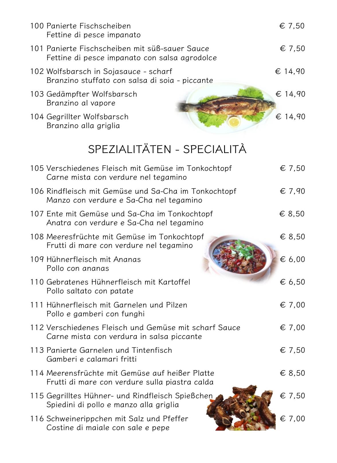 Menu di Prospero - Ristorante Cinese Giapponese 
