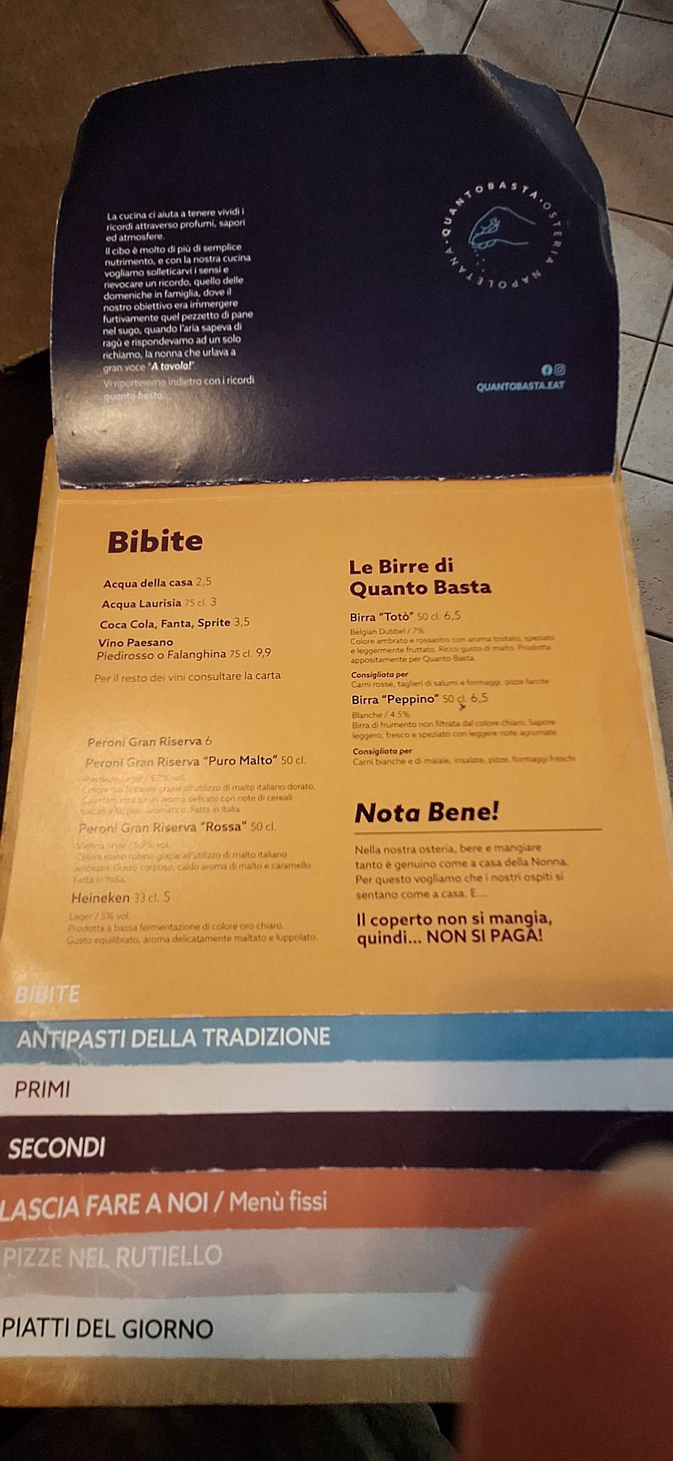 Menu di Quanto Basta 