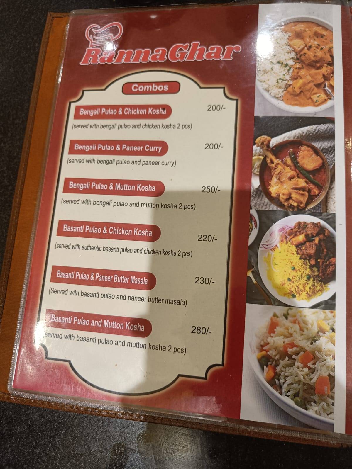 RANNA GHAR menu