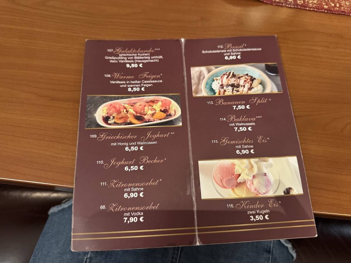Menu de Restaurant Axion-Delphi