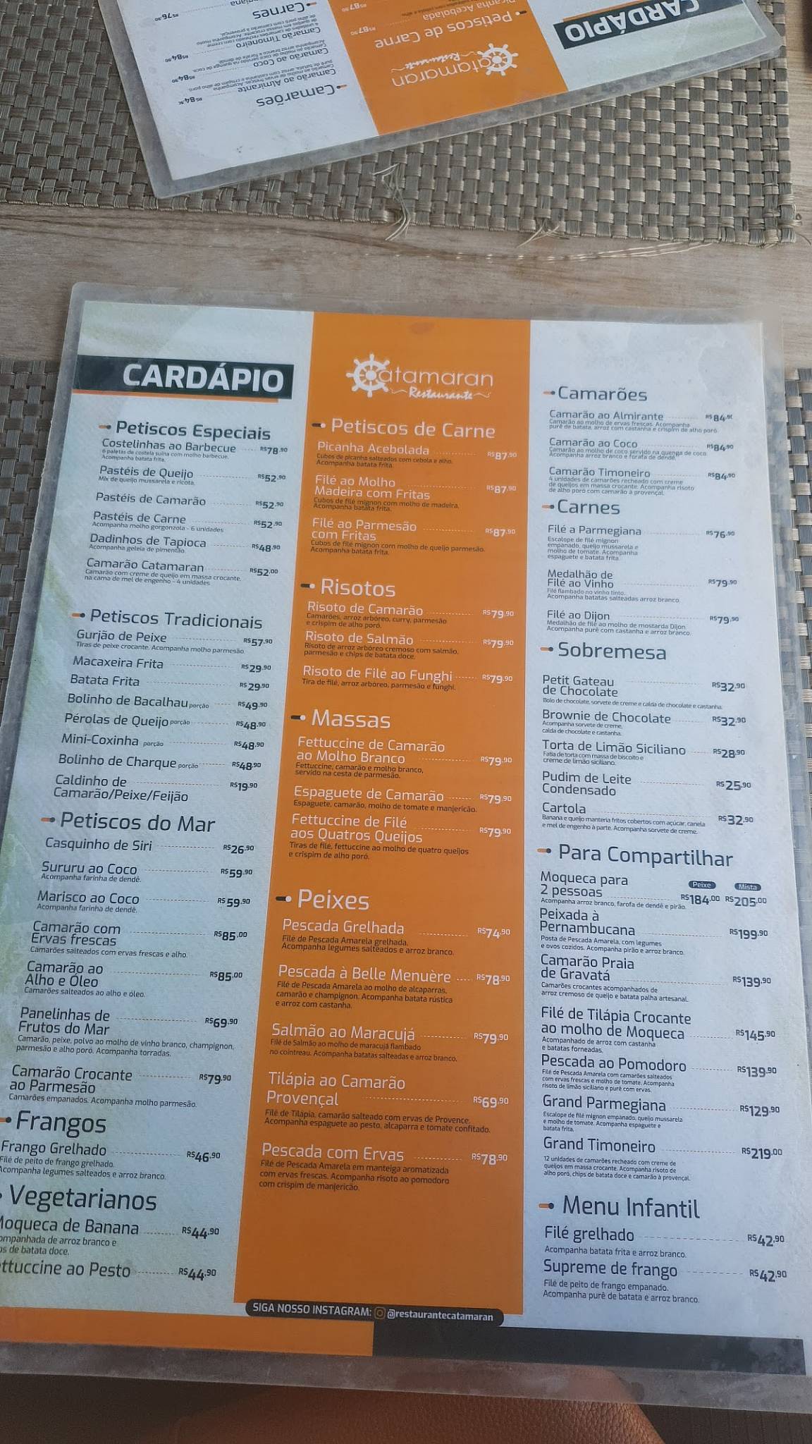 Restaurante Catamaran cardápio