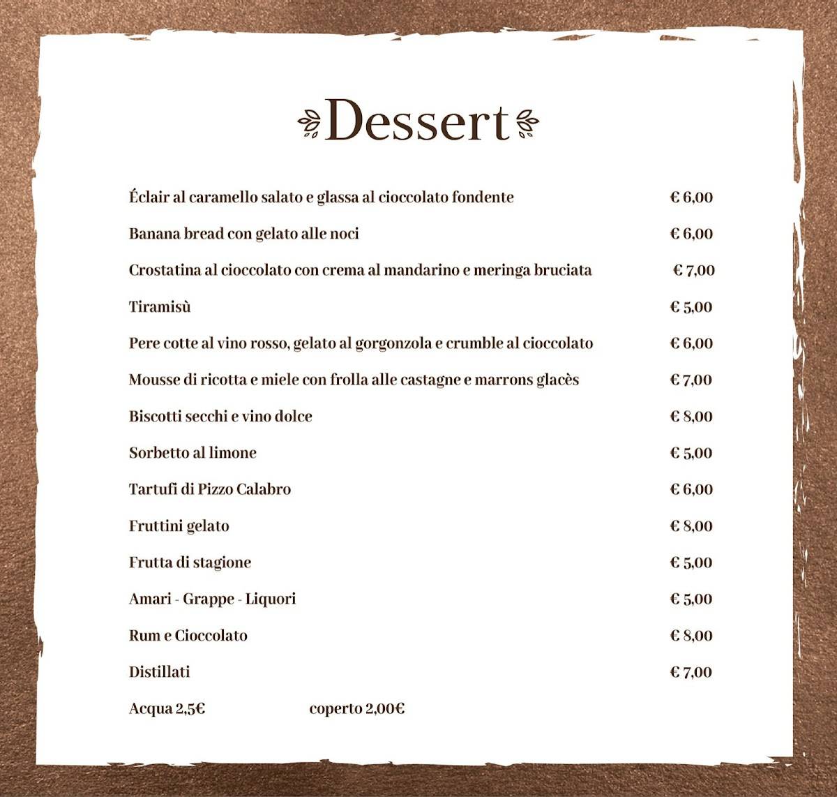 Menu di Revé Ristorante & Café 