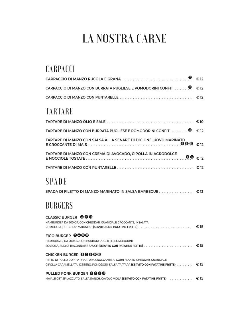 Menu di Ristorante Figo Nomentana 