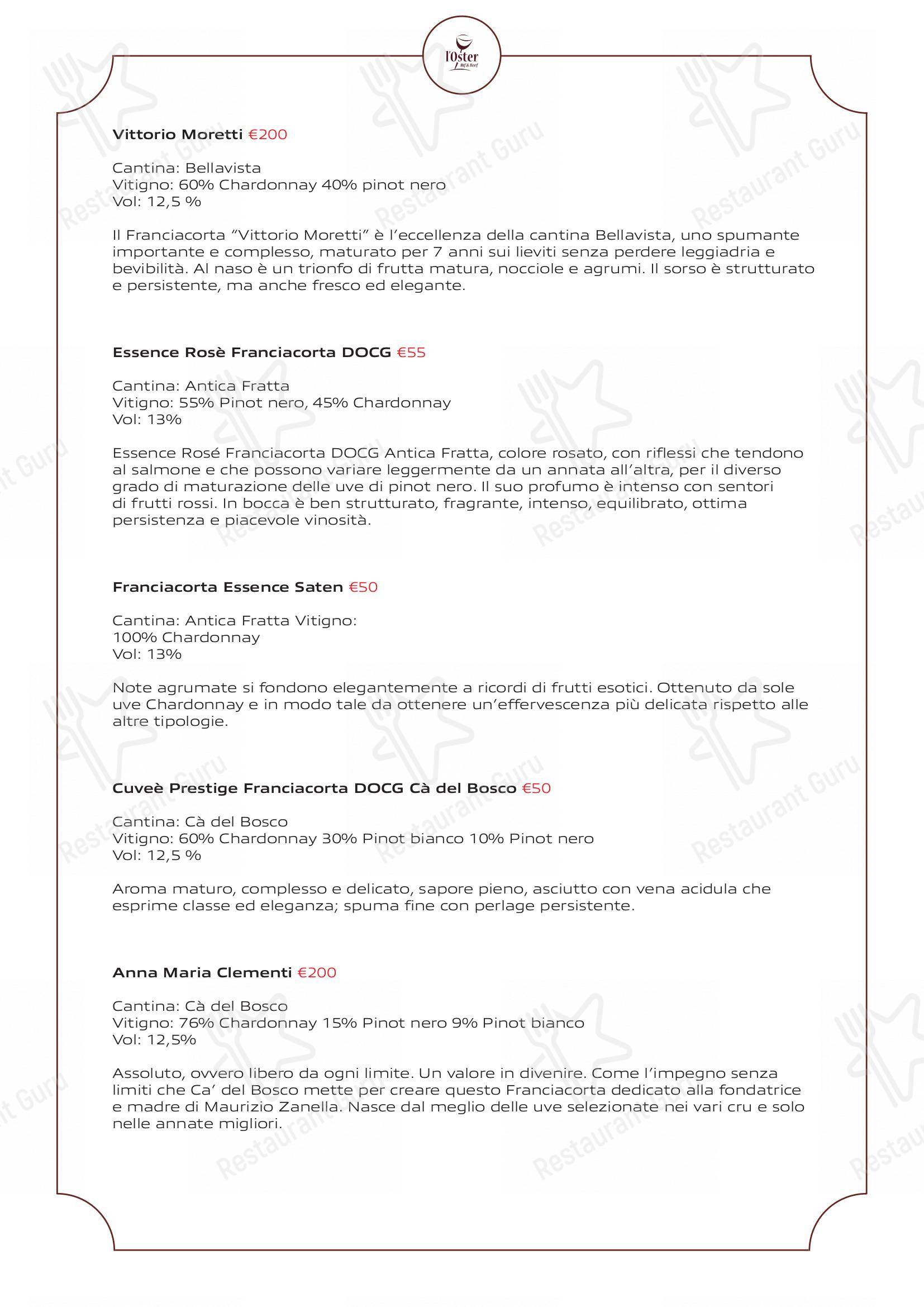 Крафт меню per L'Oster Bif & Beef Restaurant ristorante