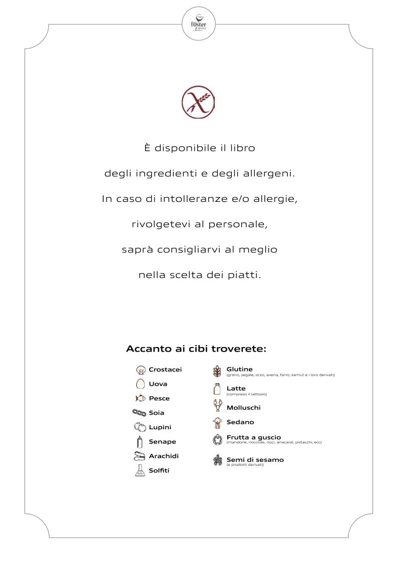 Menu di Ristorante - Pizzeria L'Oster Bif & Beef 