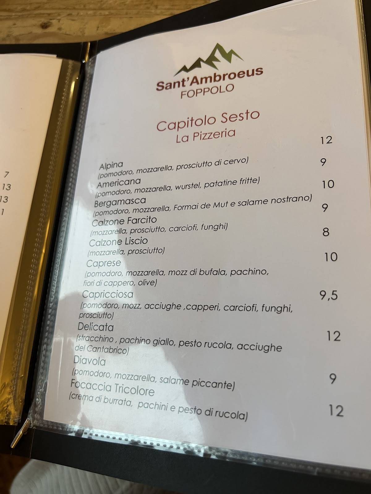 Menu di Ristorante Sant'Ambroeus 