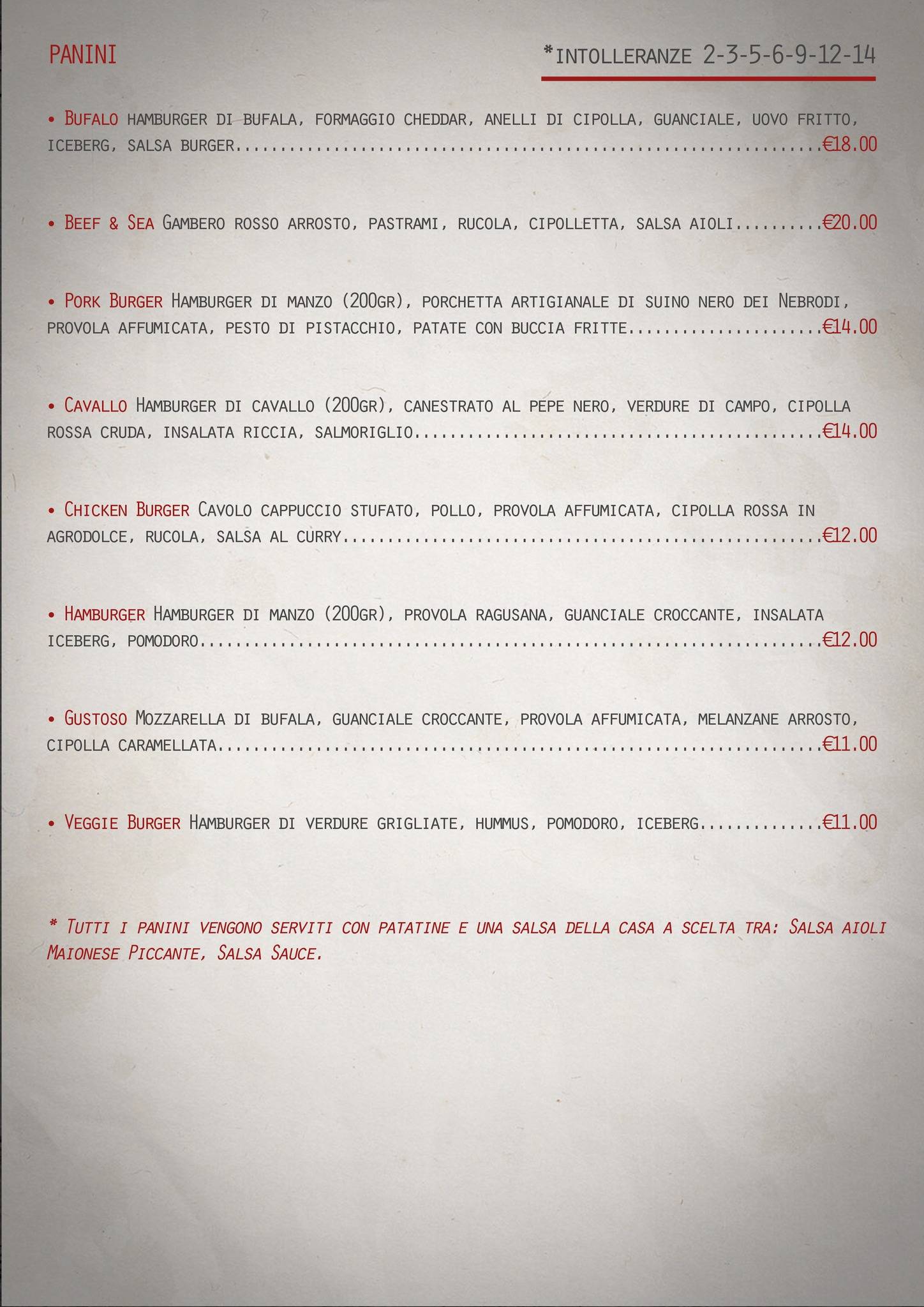 Menu di Riva Baglieri 