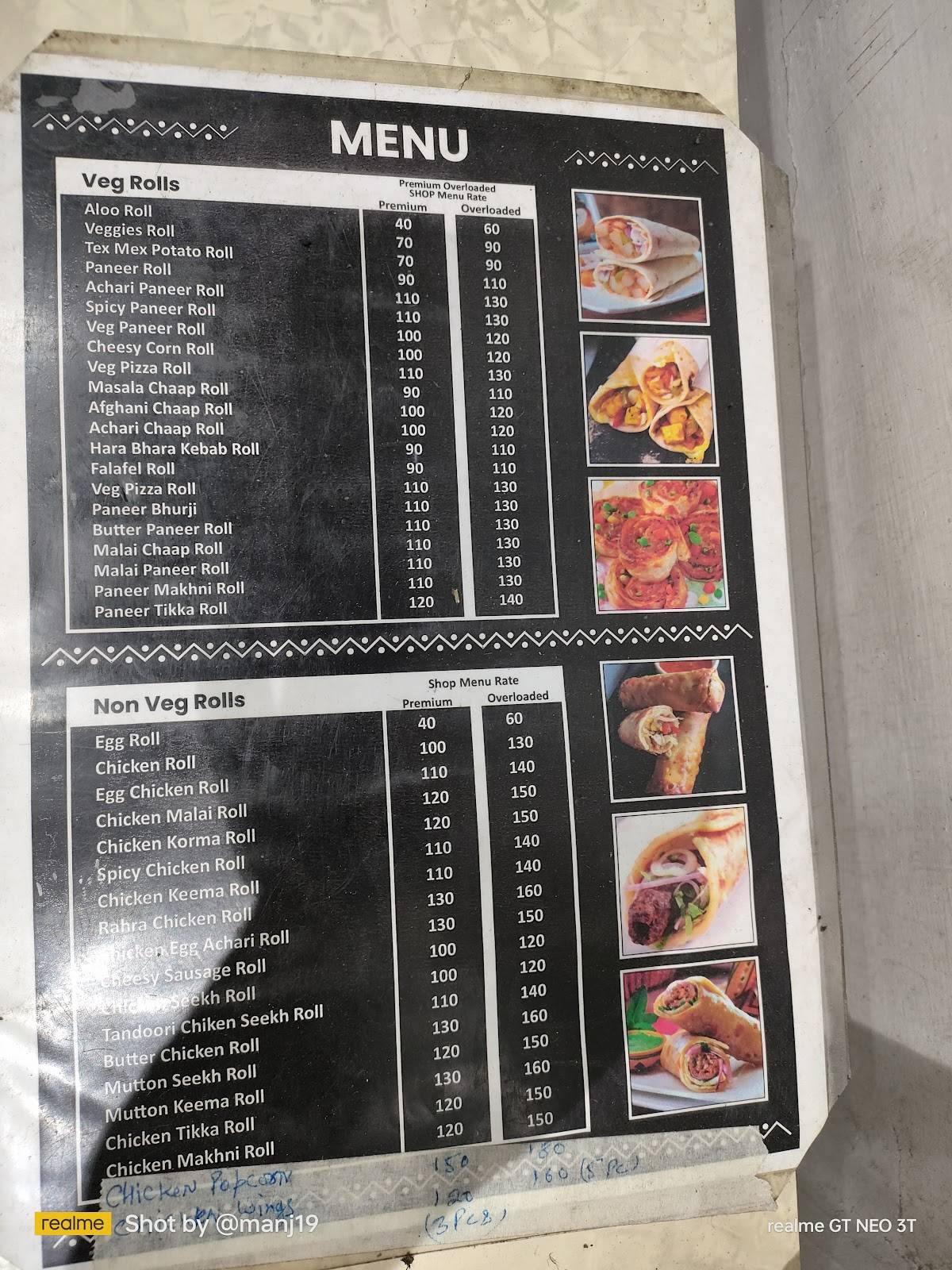 Roll Xpress menu