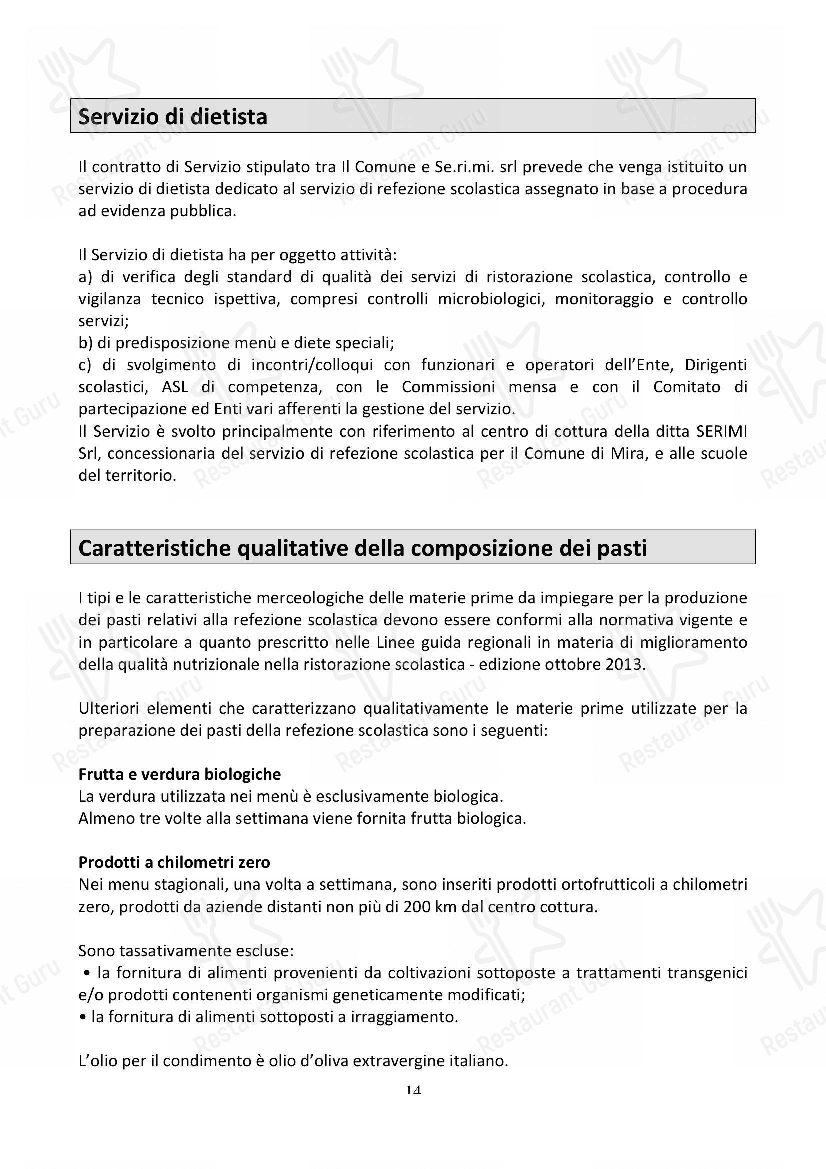 Breakfast Menu per SERIMI in Mira