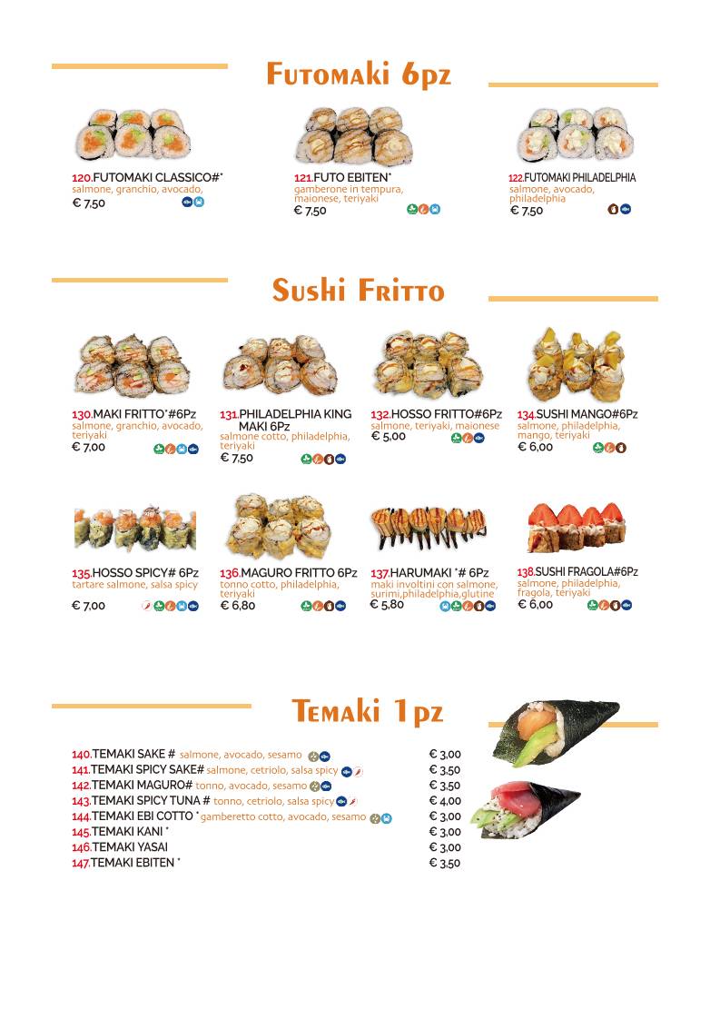 Menu di SUSHISSIMI 