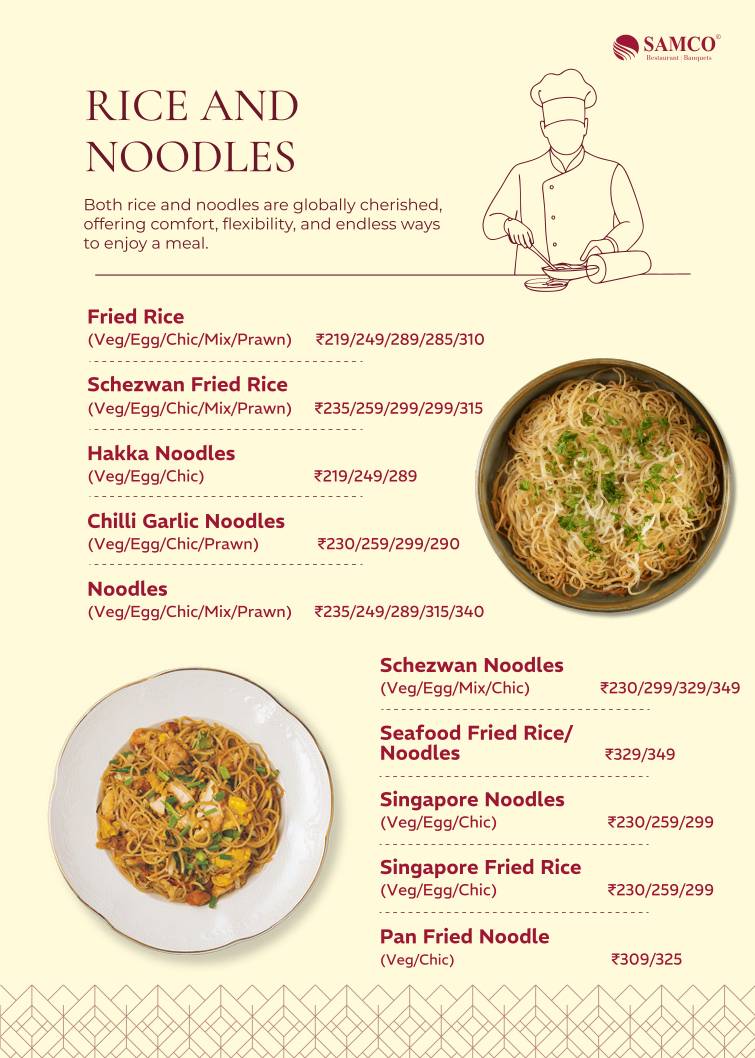 Samco Restaurant Velachery menu