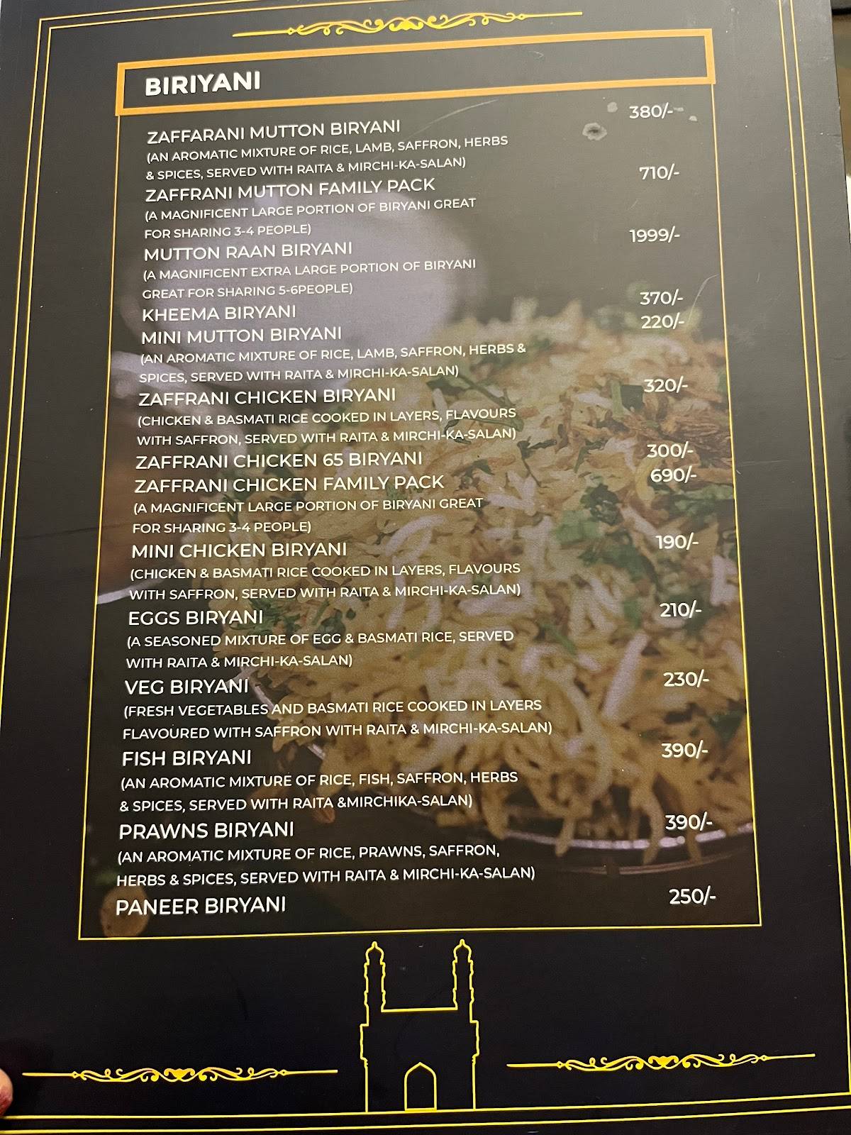 Shahi Zaiqa menu