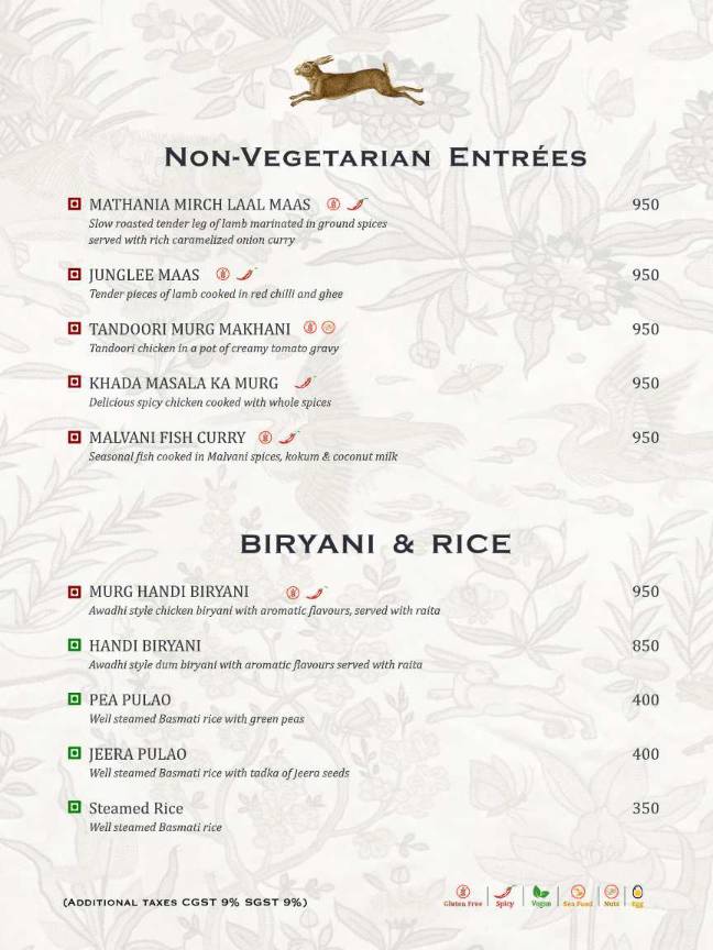 Shikaar Bagh - Restaurant and Bar menu