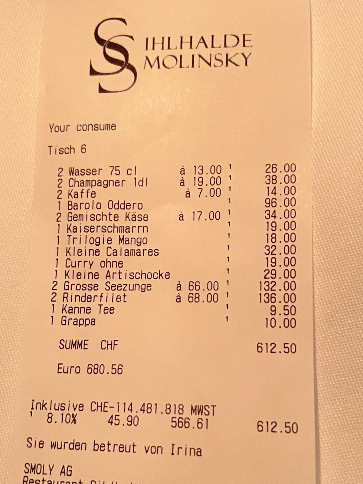 Menu di Restaurant Sihlhalde 