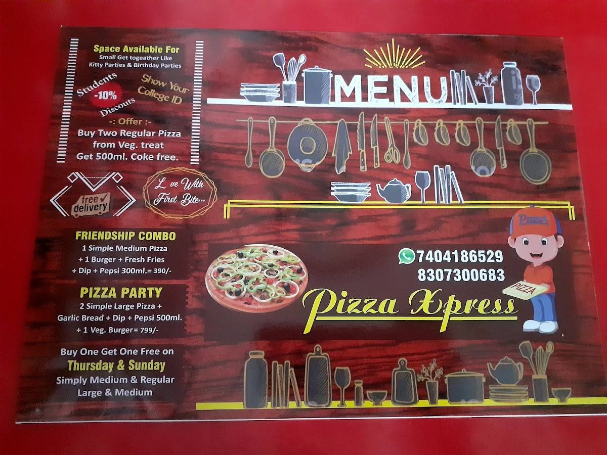 Slice Pizza menu