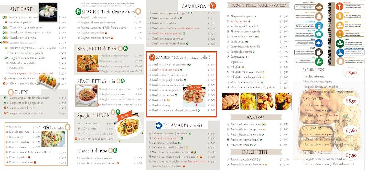 Menu di Sole Rosso Rosticceria Cinese 