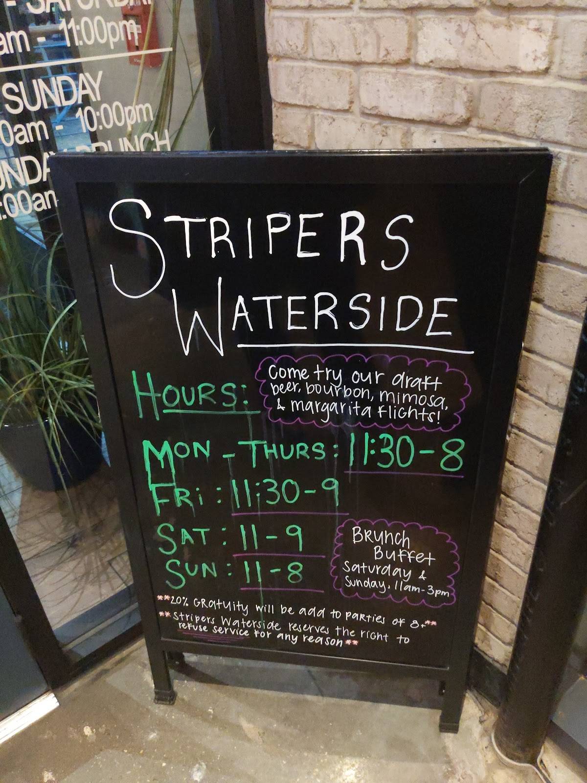 Menu at Stripers Waterside restaurant, Norfolk, 333 Waterside Dr