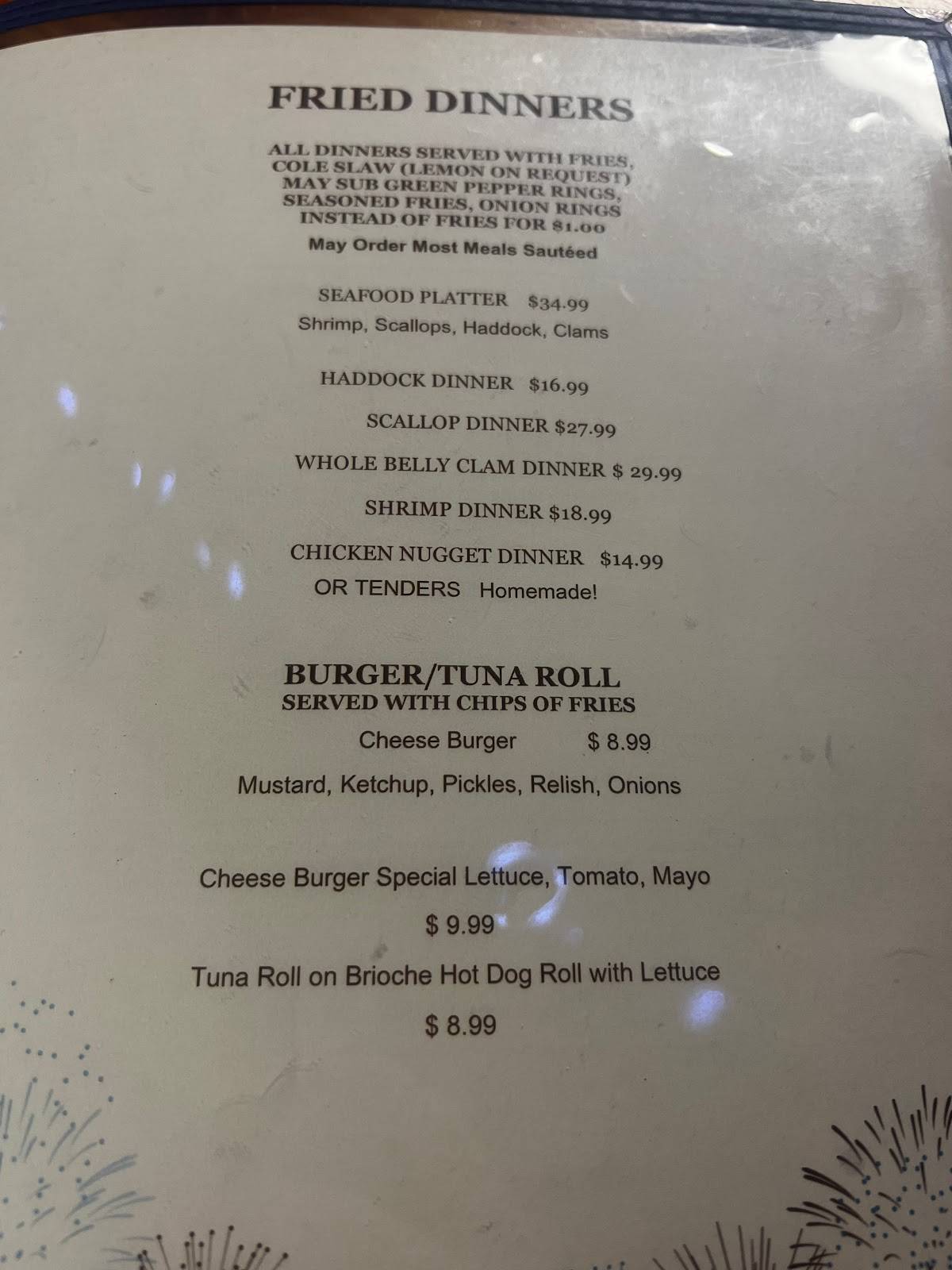 Menu at Surry Seafood Co restaurant, Dixfield