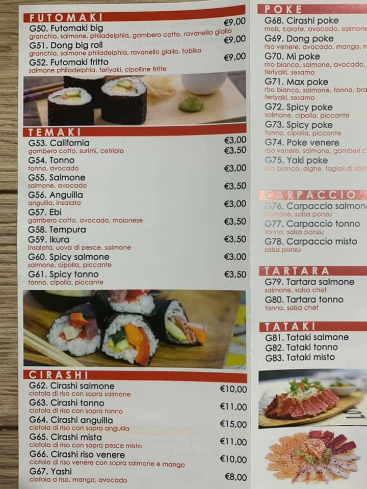 Menu di Sushi Dong 