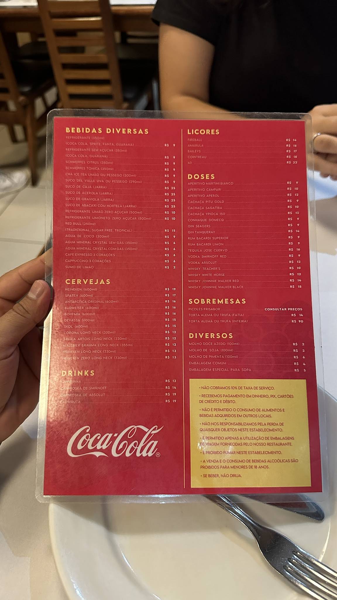 Restaurante Ta San Yuen cardápio