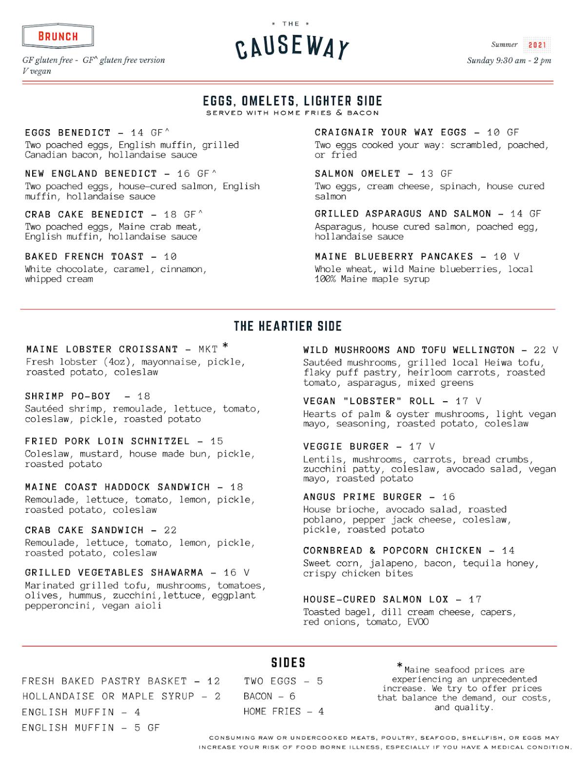 Causeway Restaurant Gloucester Menu - z0hpz1r