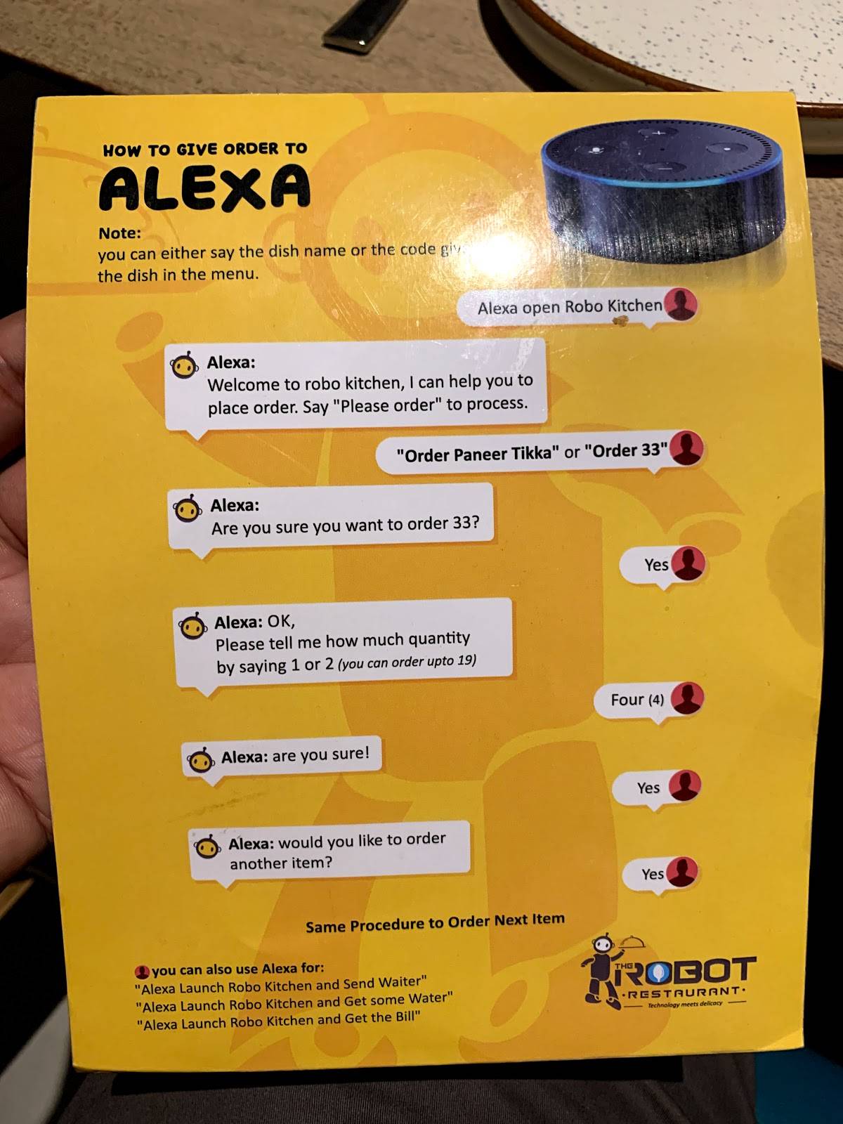 The Robot Restaurant: India's first AI Based Robotic Restaurant menu