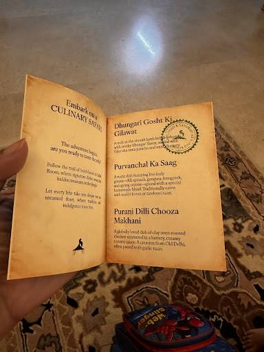 The Sahib Room & Kipling Bar menu