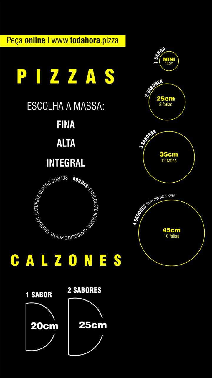 Toda Hora Pizza cardápio