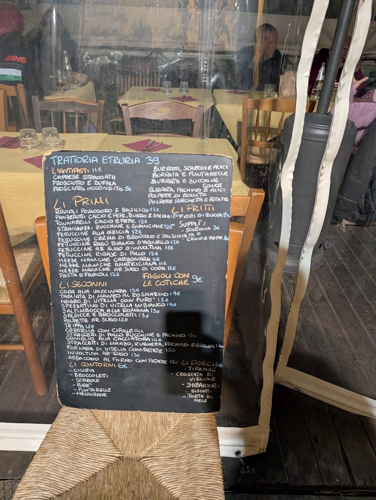 Menu di Trattoria Etruria 39 