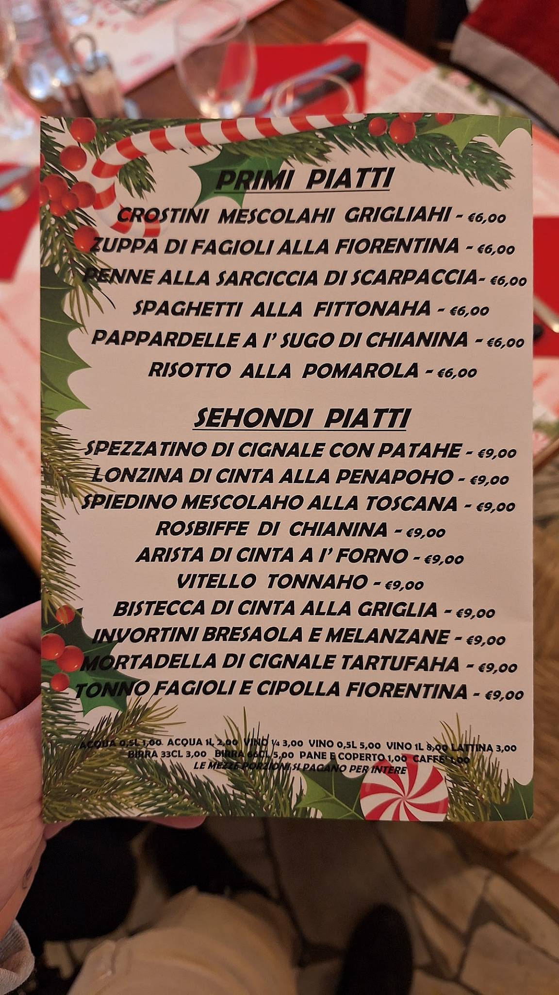 Menu di Trattoria La Grotta Parri 