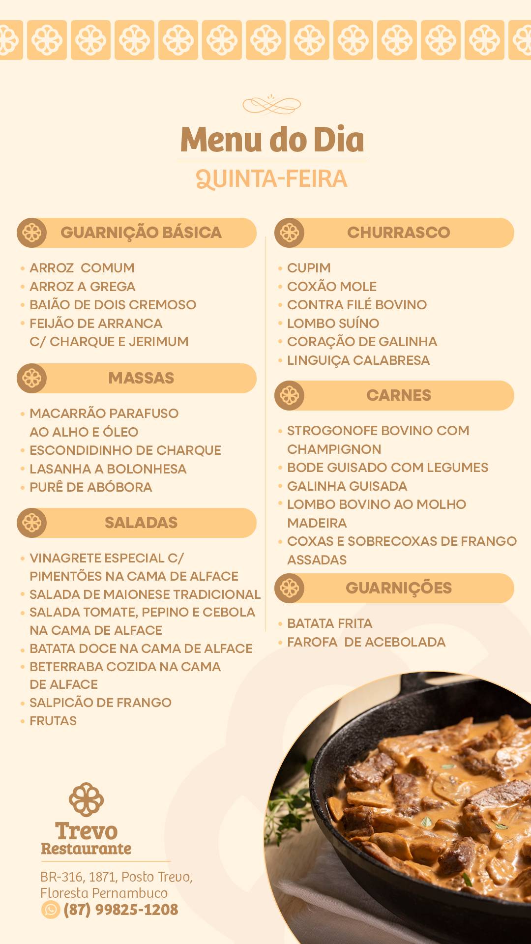 Trevo Restaurante cardápio