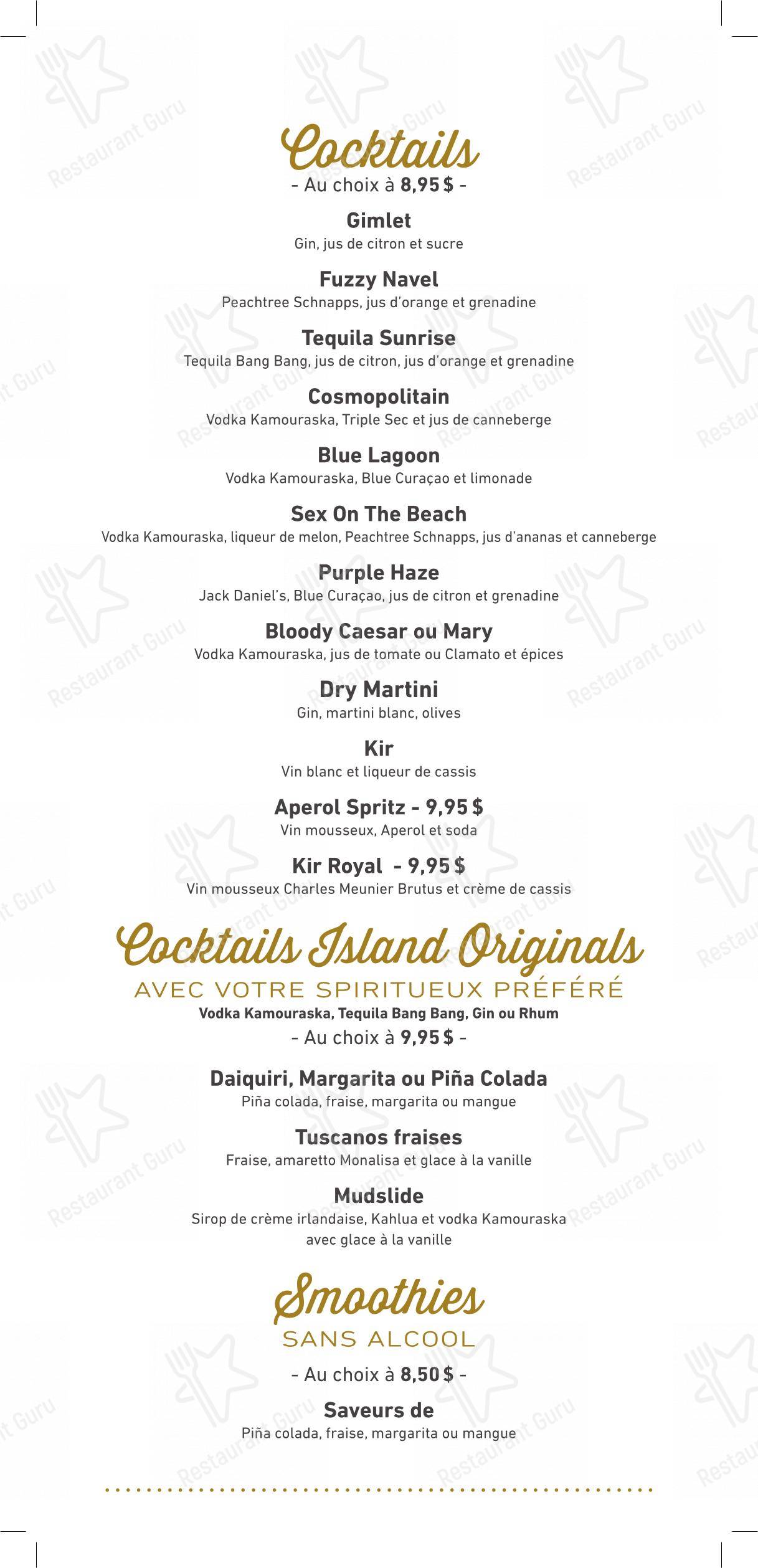 Dinner Menu pour Restaurant Tuscanos restaurant