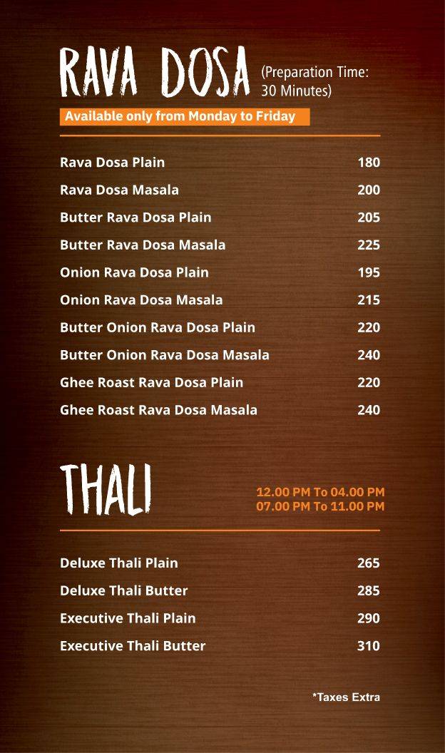 Uttar Dakshin by Naivedhyam menu