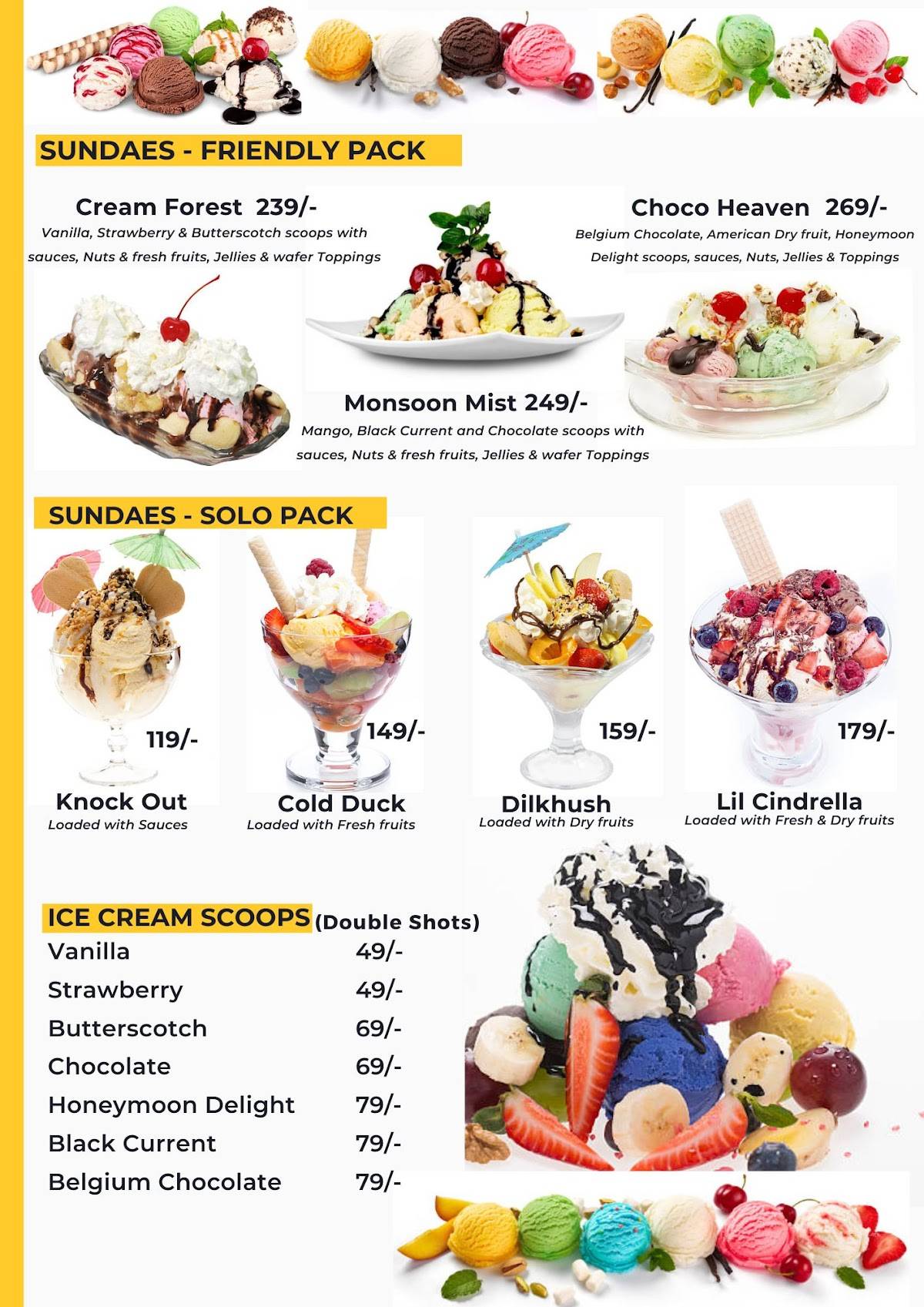 VIP Cafe menu