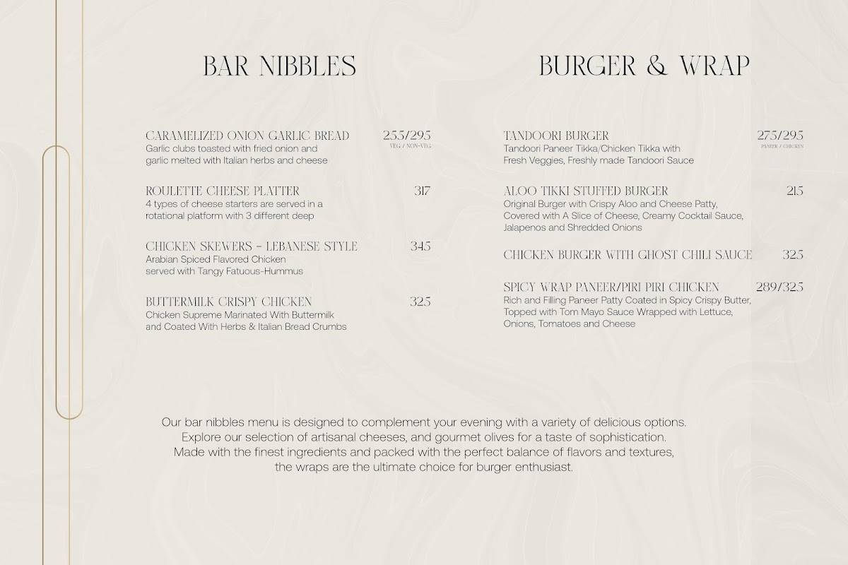 VUÉ - Coffee & Cocktail Bar menu