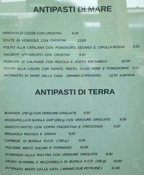 Menu di Tradizione Italiana 