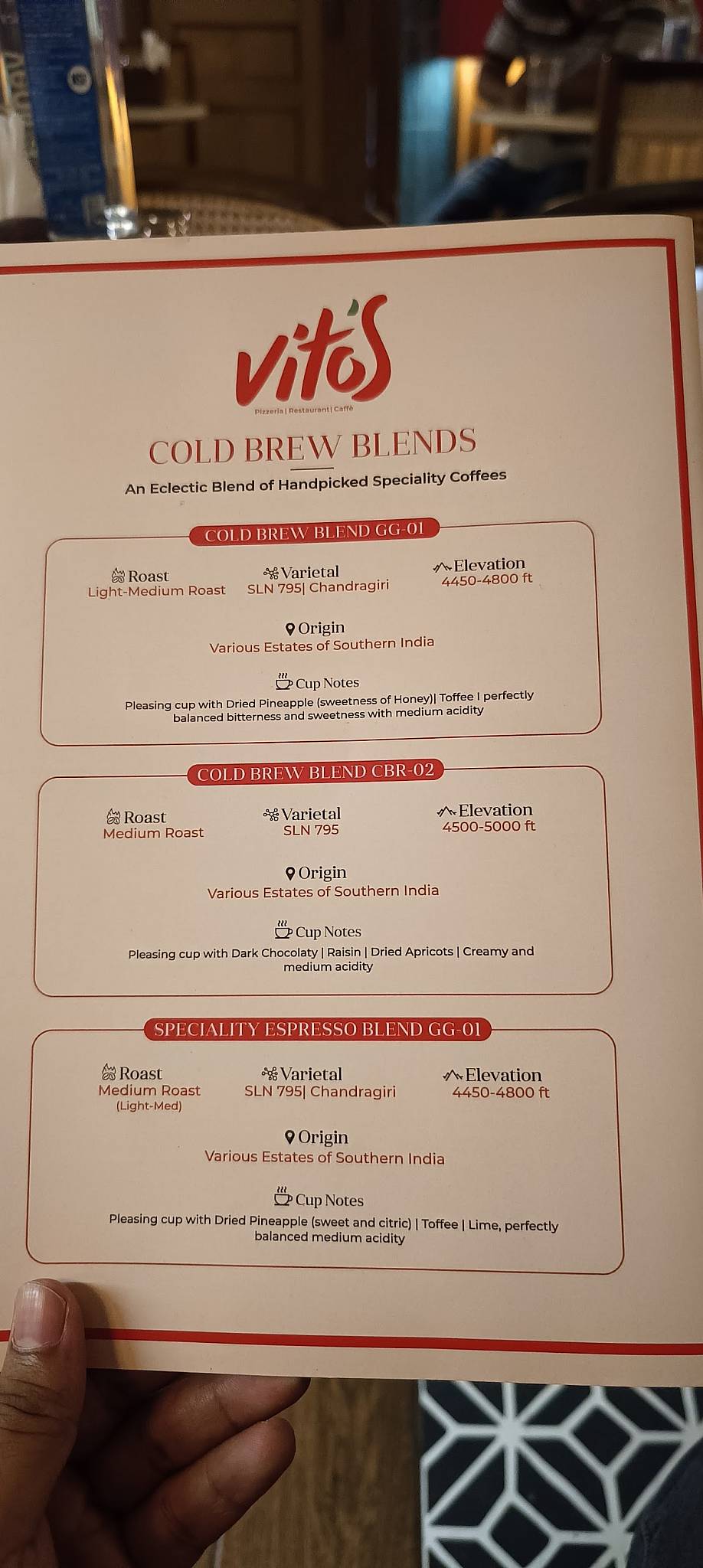 Vito's Pizzeria Restaurant and Caffe Lucknow menu