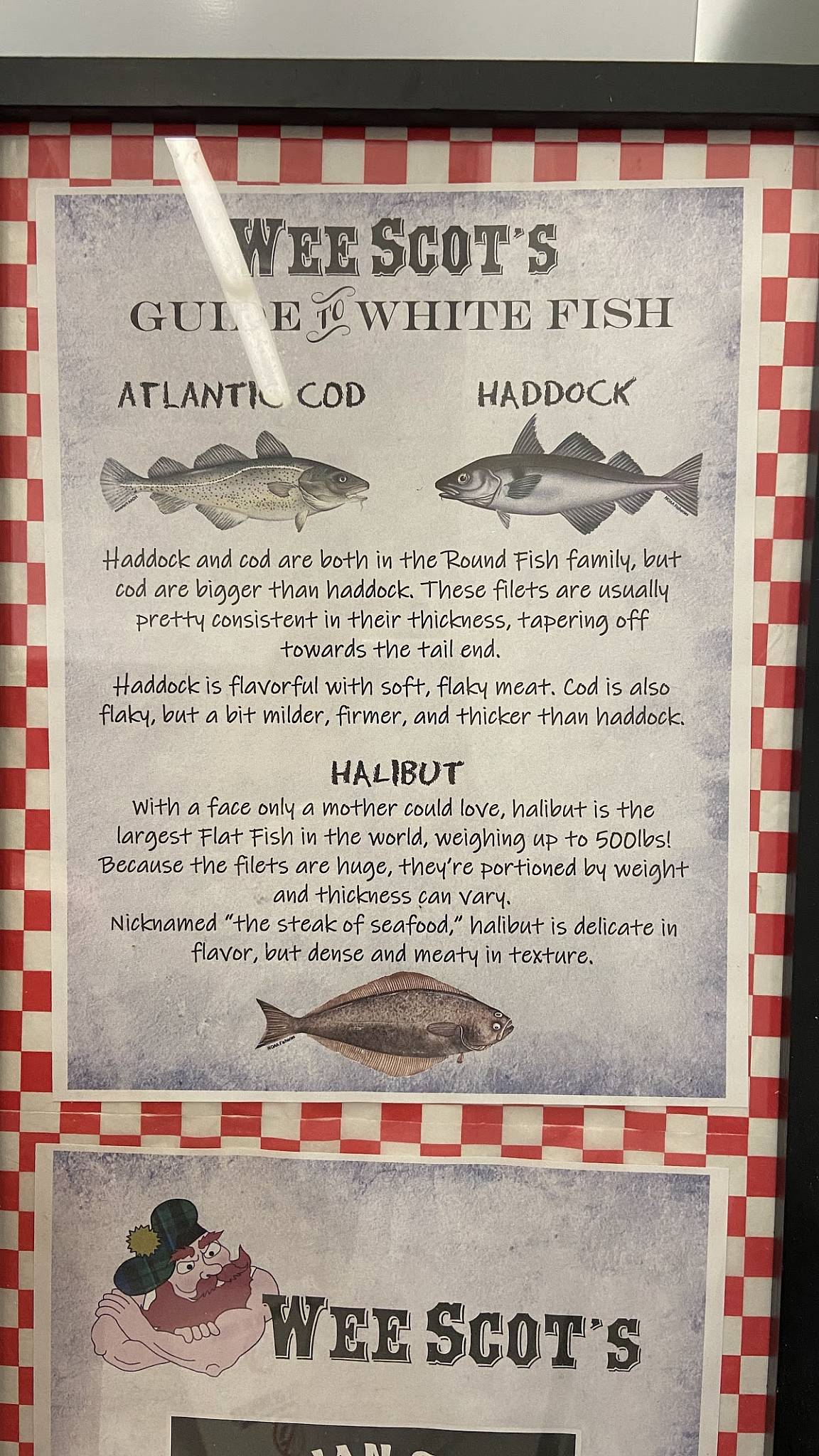 Menu at Wee Scots Fish and Chippy restaurant, London