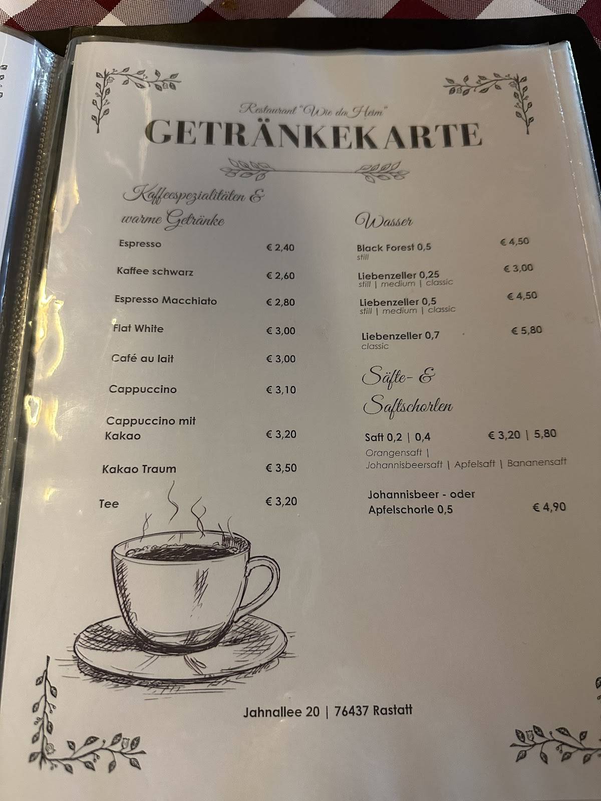 Menu de Wie daHeim