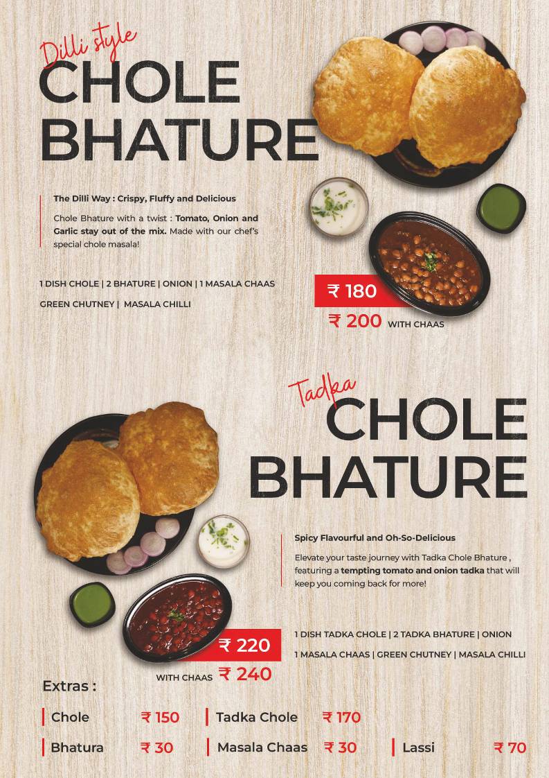 With Us : Your Indian food spot menu