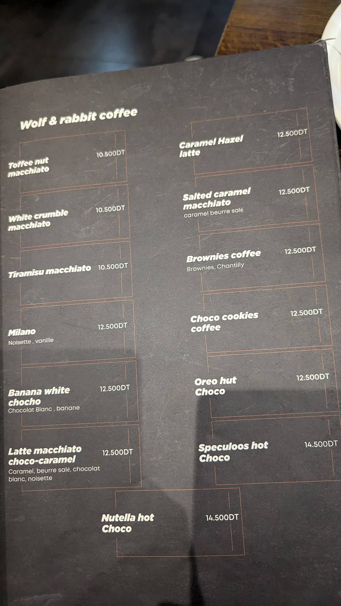 Menu de Wolf And Rabbit