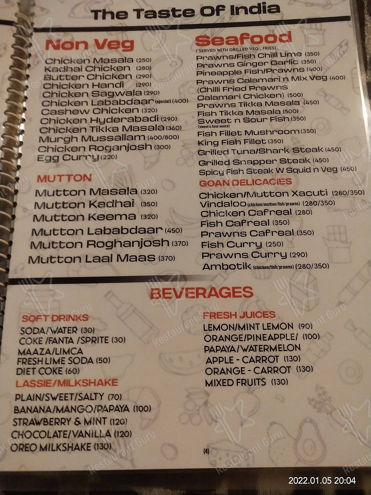 World Kitchen Siona menu