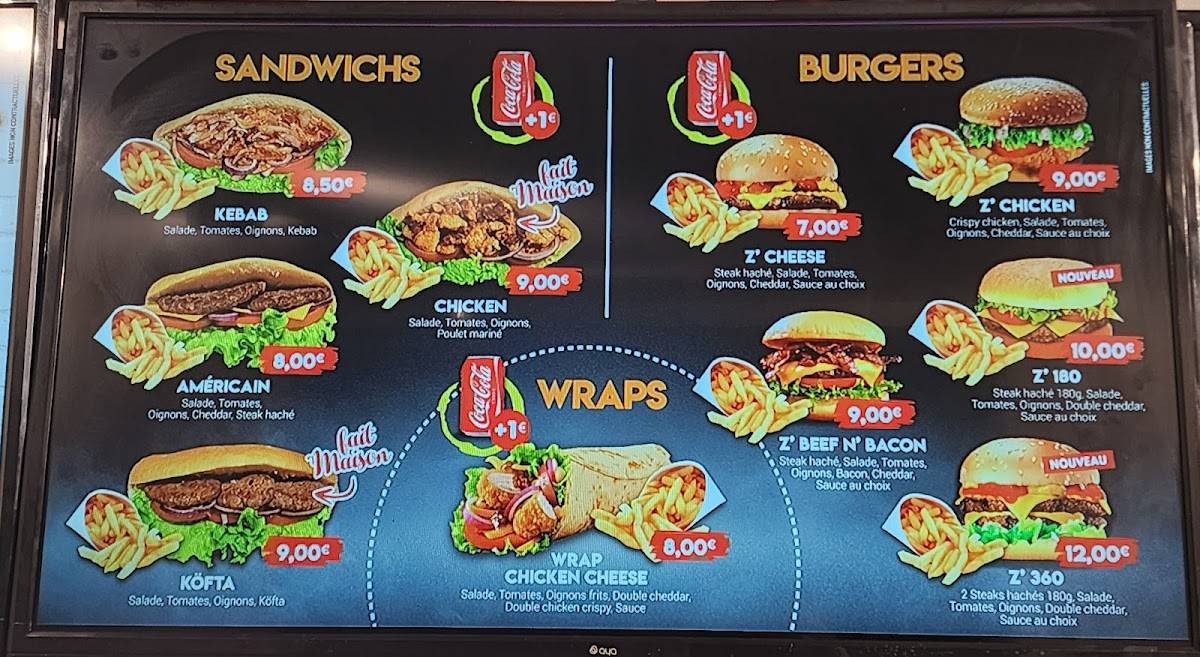 Menu de Z TACOS