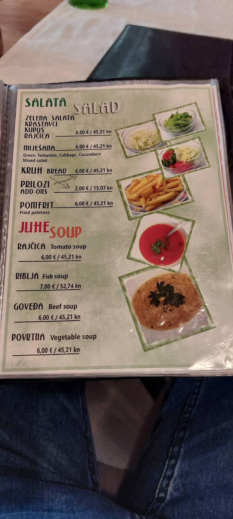 Menu de Zalogajnica "Rade"