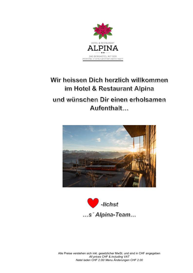 Menu di Restaurant & Hotel Alpina 