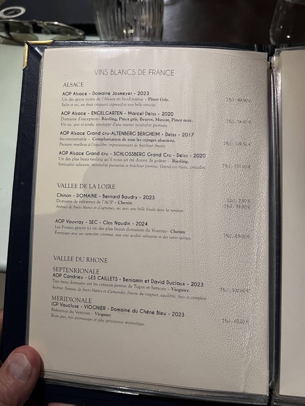 Menu de l'Astrolabe