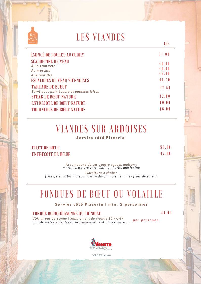 Menu di le Veneto 