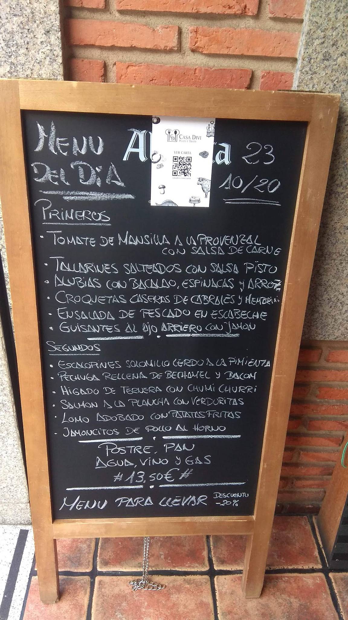 Menu at Restaurante Casa Divi, León